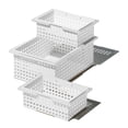 thumbnail image 3 of Like-It Stacking Plastic Storage Organizer Basket Tote, White (6 Pack), 3 of 7