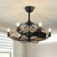 thumbnail image 5 of HOOMEDELIER 27'' Farmhouse Ceiling Fan with Light,Reversible Farmhouse 6-Speed with Remote,3 Blades Vintage Cage Chandelier Fan for Indoor, 5 of 19