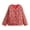 Red, variant on Honeeladyy Womens Cropped Puffer Jacket Vintage Print Open Front Lightweight Short Jacket Fall Padded Cardigan Outwear Christmas Gift Red S