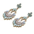 thumbnail image 3 of Anvazise Women Flower Chandelier Earrings Acrylic Rhinestone Faux Pearl Ear Stud Jewelry, 3 of 6
