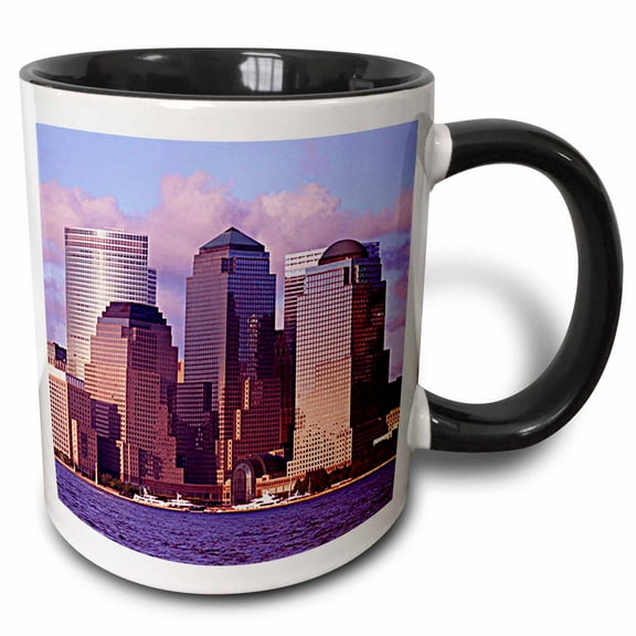 3drose, New Your City Downtown, 11oz Two-tone Black Mug