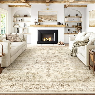 WIPONKEN 8x10 Area Rugs for Living Room Bedroom Dining Room Office Farmhouse, Machine Washable Non Slip Vintange Persia Rug