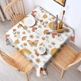 thumbnail image 2 of Red Mushroom Rainbow White Pattern Square Tablecloth,Waterproof Square Table Cover,Wipeable Spillproof Washable Table Cover for Home Kitchen Party Decor 42"X42"(107x107cm), 2 of 6