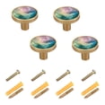 thumbnail image 2 of Qxltty Colorful Milky Way Cabinet Knobs Kitchen Drawer Knobs Round Door Pulls Dressing Table Wardrobe Closet Knob Handles Decorative Set of 4, 2 of 9