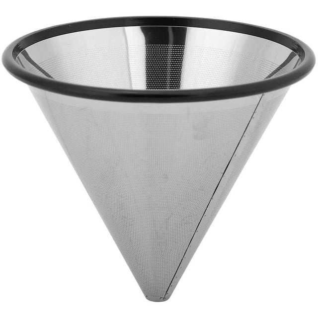 YJ-99A3 Filtre à Café Verseur, Filtre à Café en Maille d'Acier Inoxydable Réutilisable, Filtre à Café Conique, Filtre à Café Portable Sans Papier Compatible avec la Plupart des Tasses et Mugs