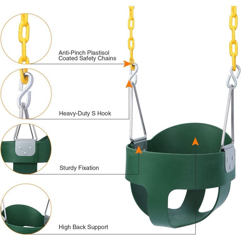 REDCAMP High Back Full Bucket Swing and Heavy Duty Swing Seat for