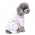 thumbnail image 3 of Eleanos Pet Dog Cute Cherry Casual Jumpsuit Homewear Cotton Outfit Puppy 4 Legged Pajamas, 3 of 6
