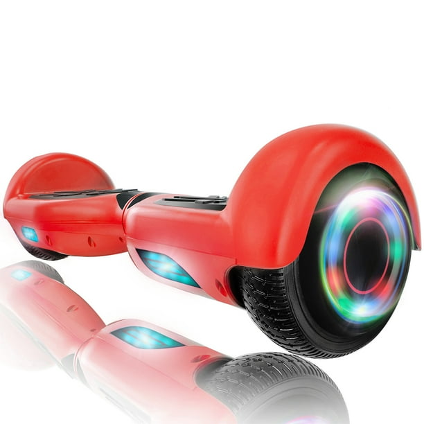XPRIT HoverBoard with 6.5 Tires Up to 6.4KM Range Bluetooth UL2272 Certified LED Wheels RED