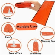 2 Pack Emergency Sleeping Bag, Mylar Emergency Blanket, Waterproof Lightweight Survival Shelter Blanket, Portable Survival Thermal Bivy Sack for Outdoor Camping Hiking Adventure