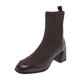 thumbnail image 1 of NECHOLOGY Botas Mujer Adulto Femenino Zapatos Botines mujer Botines de mujer Moda Simple Color sólido Tejido elástico Cómodo Tacón grueso Tacón cuadrado (Brown, 7), 1 of 7