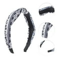 thumbnail image 3 of Unique Bargains 1 Pc Grace Circle Pattern Wide Cross Knot Headbands for Women Navy Blue, 3 of 6