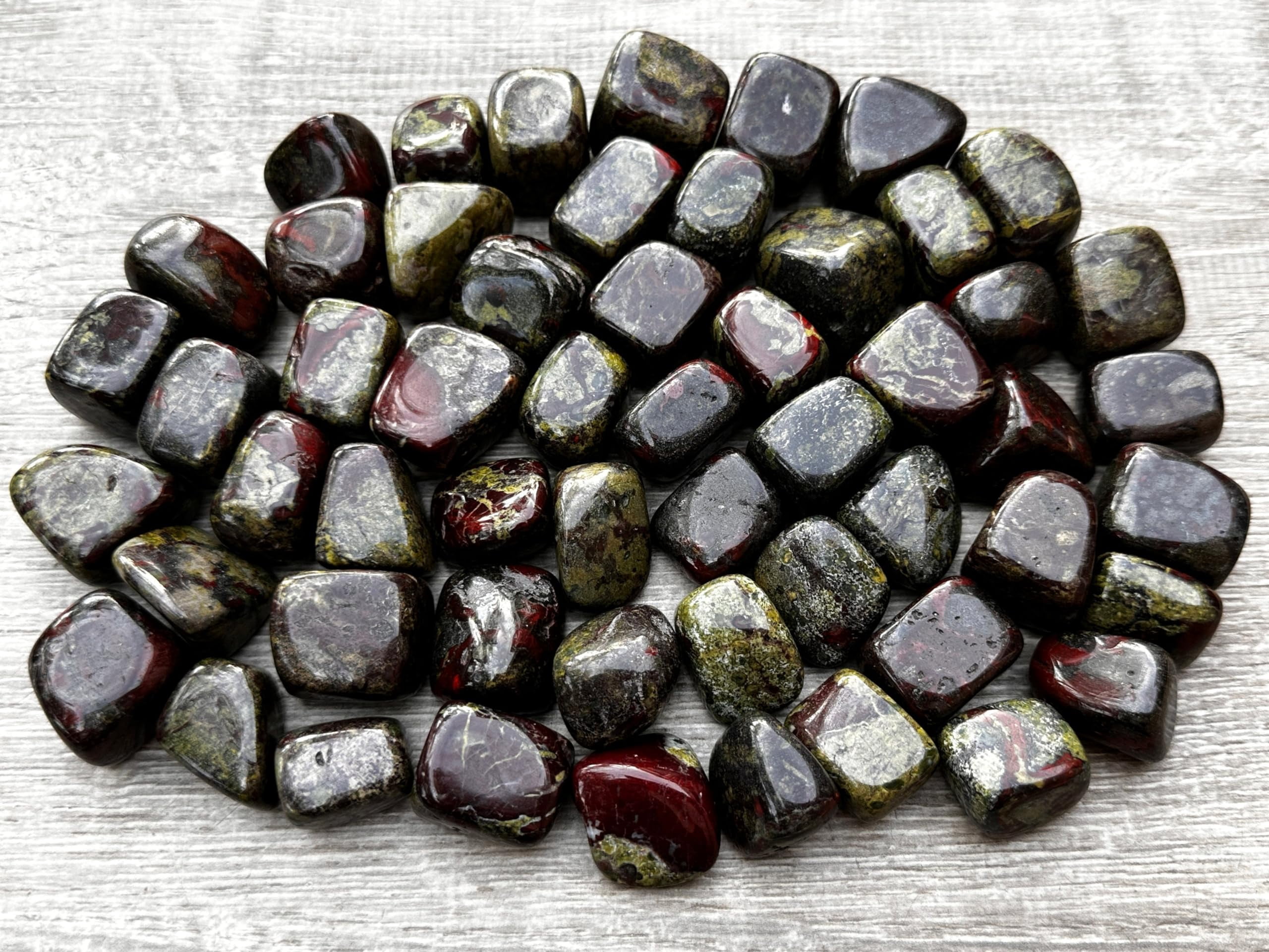 Dragon Blood Jasper Tumbled Stones, Polished Dragon Blood Jasper Gemstone, Dragon Blood Jasper Healing Crystals (Dragon Blood Jasper, 1 Pound)