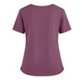 thumbnail image 3 of Womens Scrub Tops Summer Casual Solid Color Short Sleeve V Neck Nurse Uniform Work Blouse Loose Workout Pullover Shirt 2025 5XL Polyester, 3 of 4