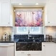 thumbnail image 6 of 24 Inch Length Kitchen Curtains Watercolor Flower Butterfly 2 Panels Half Window Sheer Curtains Rod Pocket Farmhouse Short Drapes for Bathroom Cafe Basement Home Decor, 6 of 7