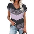 thumbnail image 1 of DPTALR T-shirt Imprimé pour Femmes Col en V Ample, 1 of 4