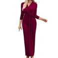 thumbnail image 1 of Birdeem Robe à Manches Longues pour Femmes Aguichant Mode Décontractée Unie Manches Longues Col en V Plissée Mini Robe Manches Longues Mini Robe pour Femmes, 1 of 6
