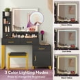thumbnail image 5 of DEXTRUS Vanity Table Set with Mirror, Drawers, Adjustable Lighting and Storage Shelves, Black, 5 of 6