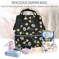 thumbnail image 5 of Xecao Daisy print Large Capacity Nappy Bag is a multi-functional waterproof travel backpack, perfect as a nursing bag or mummy backpack for women, 5 of 6