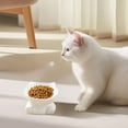 thumbnail image 3 of Ceramic Pet Dish with Slanted Cat Head Design for Stable Non-Tip Feeding and Water Drinking, 3 of 4