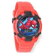 Marvel Spider Man Boy's Flashing LCD Silicone Watch With Survival Band 2 Piece Set