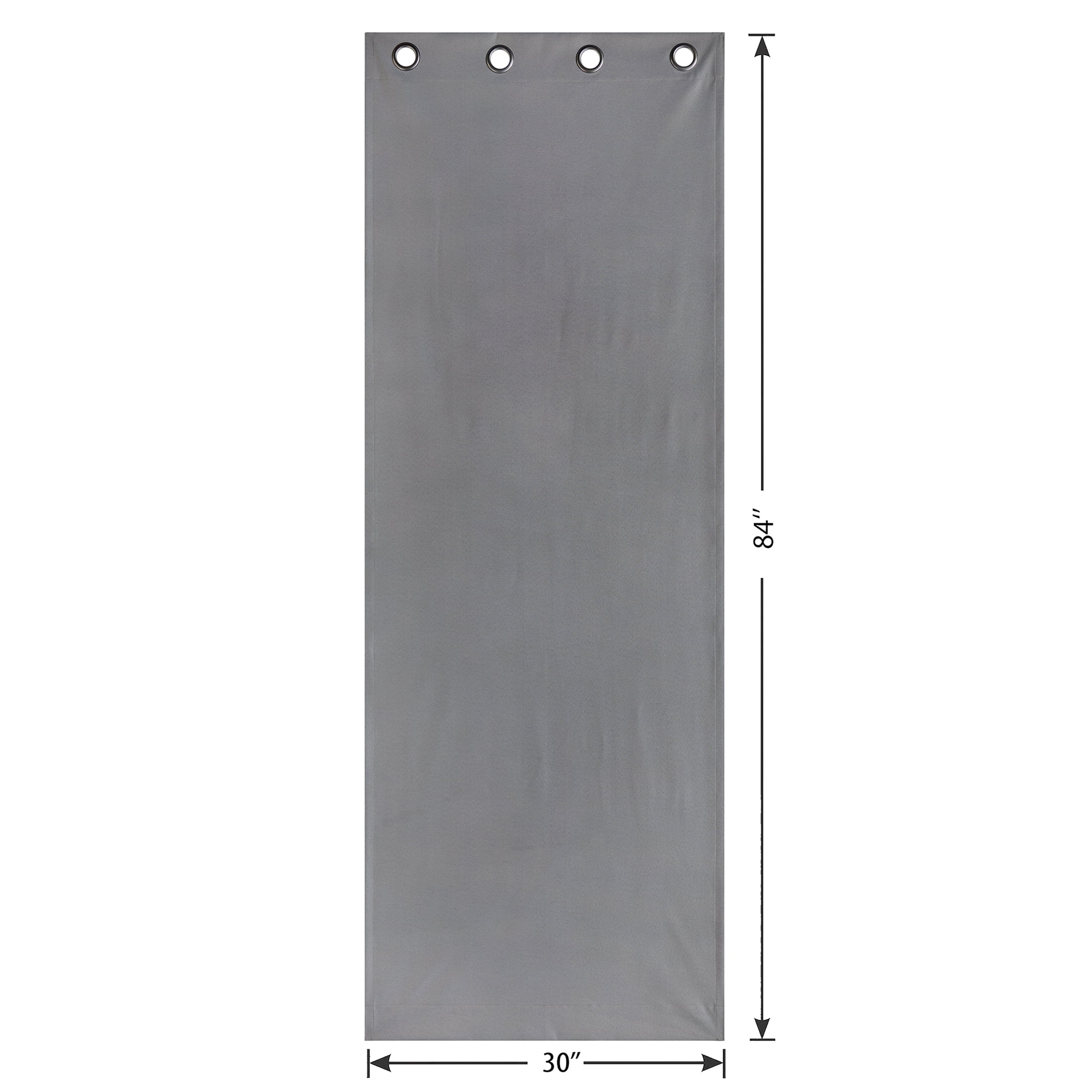 Mainstays Gray Solid Blackout Grommet Single Curtain Panel, 30" W x 84" L