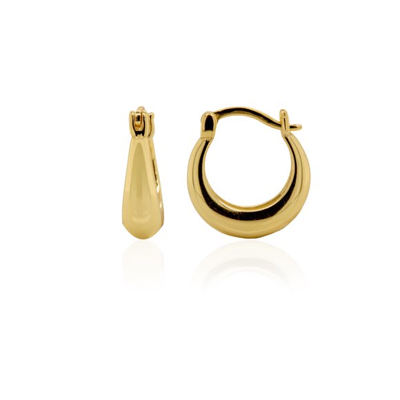 Mercie Sterling Silver Gold Vermeil Gold Classic Hoop Earrings, Timeless Everyday Jewellery for Women