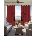 thumbnail image 3 of Valentine's Day Black Out Curtains 54 Inch Long, Short Curtains for Small Window, Cat Red Black Modern Abstract Art Room Darkening Farmhouse Window Curtains for Kitchen Bedroom 42"x54" 2 Panels, 3 of 8