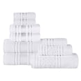 thumbnail image 2 of Superior Sadie Zero Twist Cotton Floral 9 Piece Towel Set, White, 2 of 10