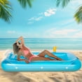thumbnail image 2 of Naipo Chaise Longue Gonflable de Bronzage 75 Pieds'*52 Pouces avec Oreiller Ajustable, 2 Porte-Gobelets Lit de Bronzage 2-en-1 Bateau de Rivière pour Adultes Chiens, Chaise de Bronzage, Radeau 250 Lb pour Plage, Lac, Cour Arrière, 2 of 7