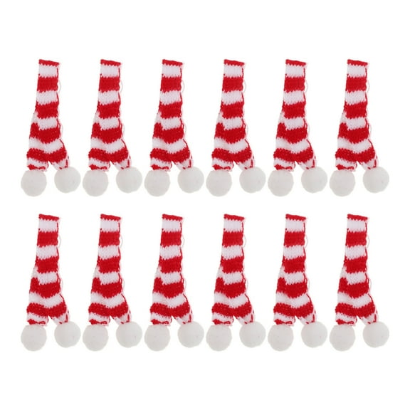 SEWOART 12Pcs Red Christmas Wine Bottle Cover Scarf Party Ornament for Xmas Celebration