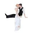 thumbnail image 1 of Rustic Cake Topper Funny Bride and Groom Figurine for Engagement Anniversary A, 1 of 8