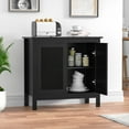 thumbnail image 4 of Eumyviv Black Accent Sideboard Cabinet with 2 Rattan Doors, Adjustable Storage for Bedroom or Living Room, 4 of 7