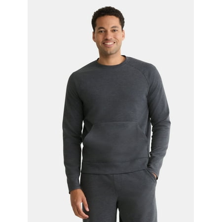Athletic Works Men's and Big Men's Fusion Double Knit Crewneck Sweatshirt, Sizes S-5XL