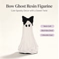 thumbnail image 7 of Large Ghost with Bow Tabletop Decoration - Black and White, Matte White Resin Standing Ghost Tabletop Figurine, Gentle Whimsical Autumn Halloween Indoor Shelf & Mantel Decor, 7 of 7