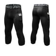 thumbnail image 4 of YUSHOW Men's 3/4 Compression Pants 3-Pack Workout Tights with Pockets Athletic Leggings for Running XL, 4 of 8