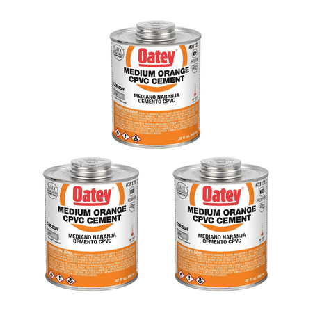 UPC 193802039597 product image for Oatey 32 Oz. CPVC Pipe Hot and Cold Systems Solvent Cement Glue, Orange (3 Pack) | upcitemdb.com