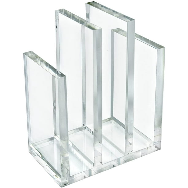 Azar Displays 255035-1PK Clear Bookend and Desk File Sorter, File ...