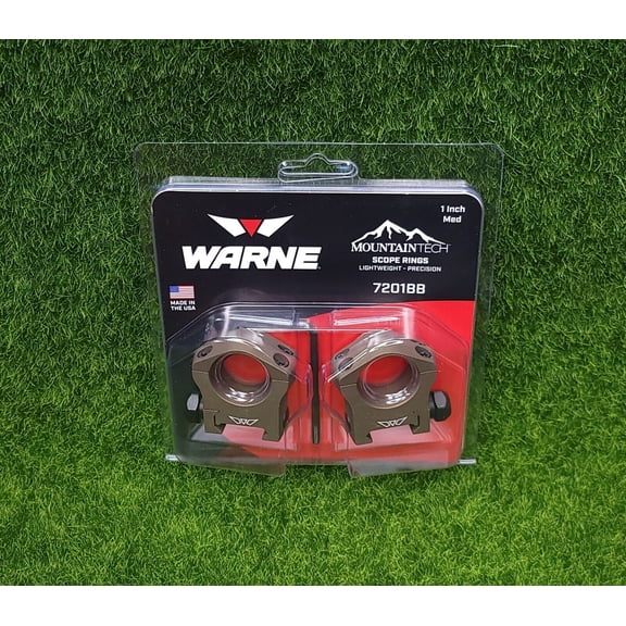 Warne Mountain Tech STANAG Picatinny 1" Scope Rings Burnt Bronze Medium