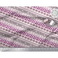 thumbnail image 2 of Soimoi Purple Poly Georgette Fabric Rose & Wild Animal Skin Patchwork Printed Fabric 1 Yard 42 Inch Wide, 2 of 3