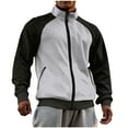 thumbnail image 2 of Goodtrade8 Color Block Mens Winter Jackets and Coats Zip up Shirt Jacket Pocket Casual Outdoor Gray Stand Collar Mens Coats Outerwear Winter, 2 of 6