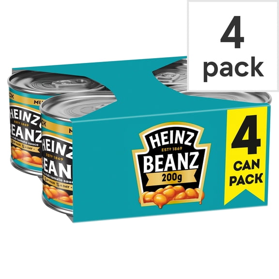 Heinz Baked Beans in Tomato Sauce 4 x 200g, Imported from Britain