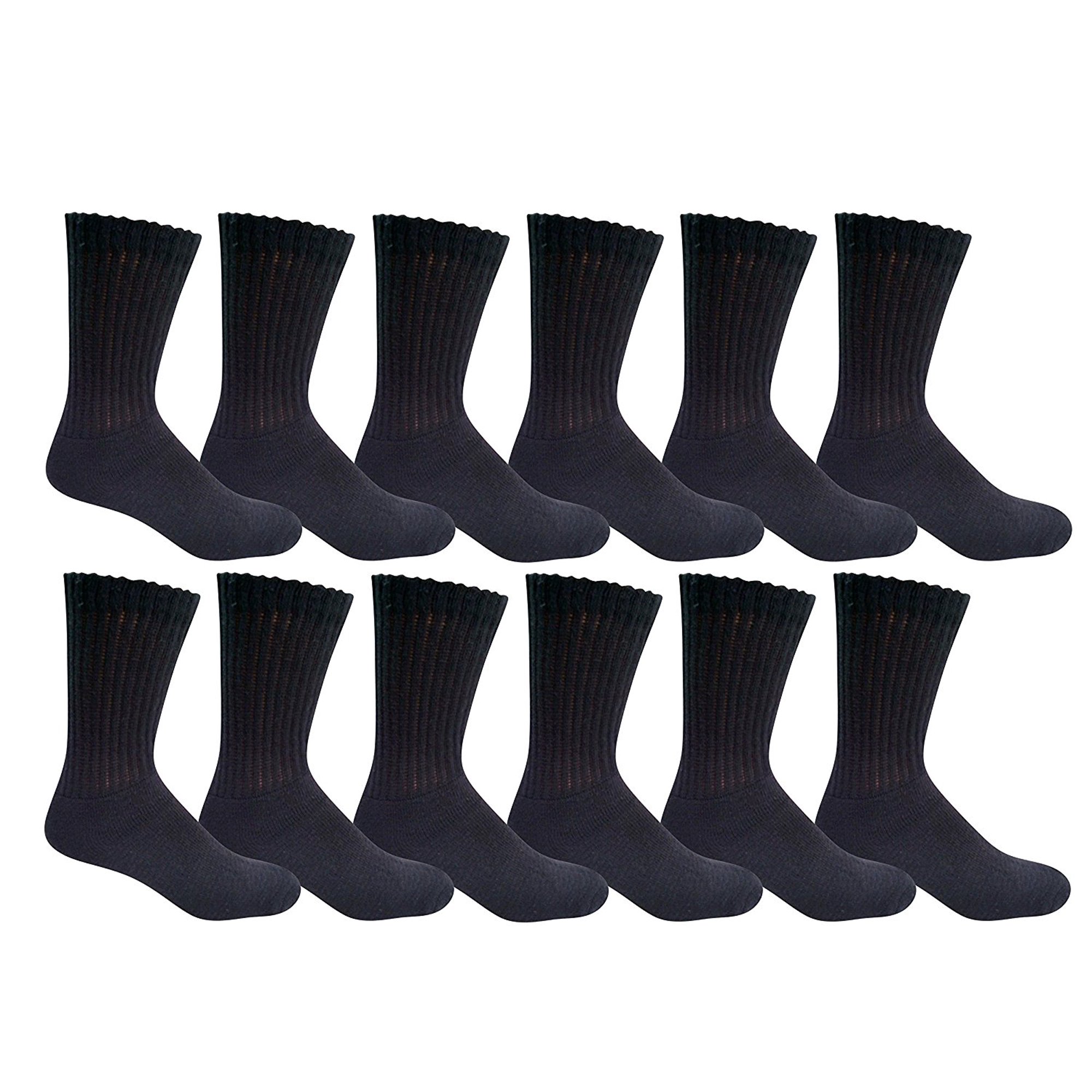 Yacht & Smith Women's Diabetic Neuropathy Edema Socks, Cotton Crew, Medical Sock, Size 9-11