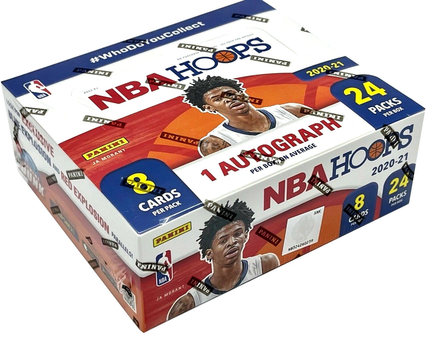 NBA Panini 202021 Hoops Basketball Trading Card RETAIL Box (24 Packs, 1 Autograph)