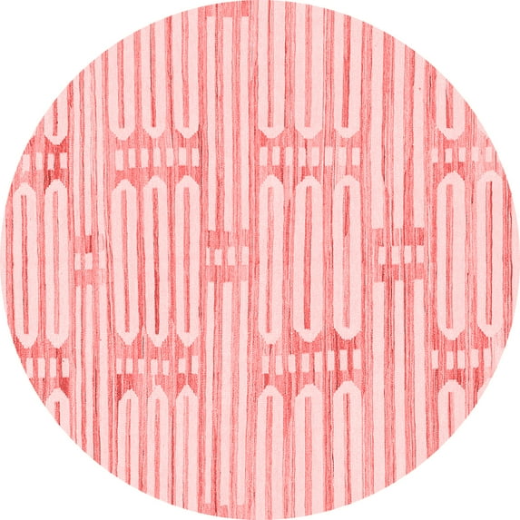 Ahgly Company Indoor Round Solid Red Modern Area Rugs, 4' Round