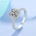 thumbnail image 4 of Oryn Jewelry 1.9 Ct Round Cut Moissanite Band - 14K White Gold Plated Band - Halo-Style Ever & Ever Engagement Ring - Prong Wedding Band for Graduation, 4 of 5