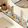 thumbnail image 3 of Yayeee Faucet Mat for Kitchen Sink 14.7" Diatomite Long Splash Guard Pad, Floral Pattern, 3 of 7