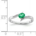 thumbnail image 5 of Primal Silver Sterling Silver Rhodium-plated Emerald and Diamond Ring, 5 of 7