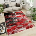 thumbnail image 3 of Black Red Abstract Area Rug, Exquisite Modern Home Decoration Ultra Soft Living Room Rugs, Non Slip Machine Washable Easy Care Carpet for Bedroom Study Office Apartment Room 4x5ft, 3 of 7