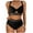 #730-Black, variant on Women's Solid Color Bikini Set with Built-in Bra, Cross-Back 2-Piece Swimsuit for Beach Vacation and Pool Party