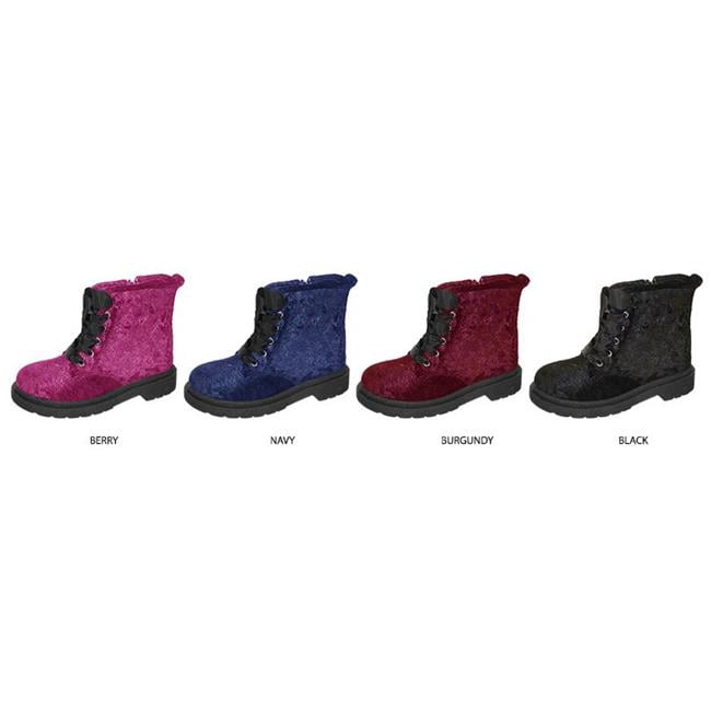 purple velvet combat boots